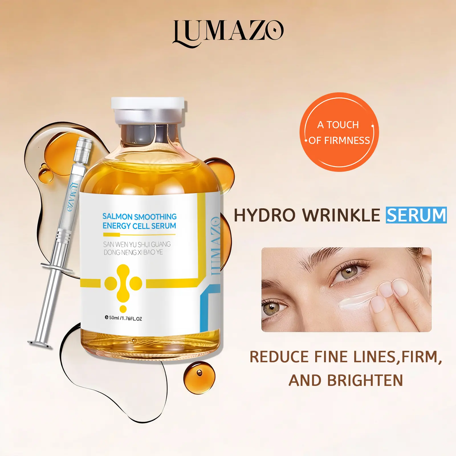 Anti-Wrinkle Salmon Face Serum for Skin Repair & Firming | Deep Moisturizing Concentrate for Oily & Sensitive Skin, Moisturize, Hydrate, Moisturizer For Face, Boosts Skin Radiance