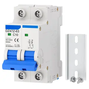 DC Miniature Circuit Breaker, 1000V 2 Pole 40 Amp Isolator for Solar PV System, Thermal Magnetic Trip DIN Rail Mount, C40 DC Disconnect Switch
