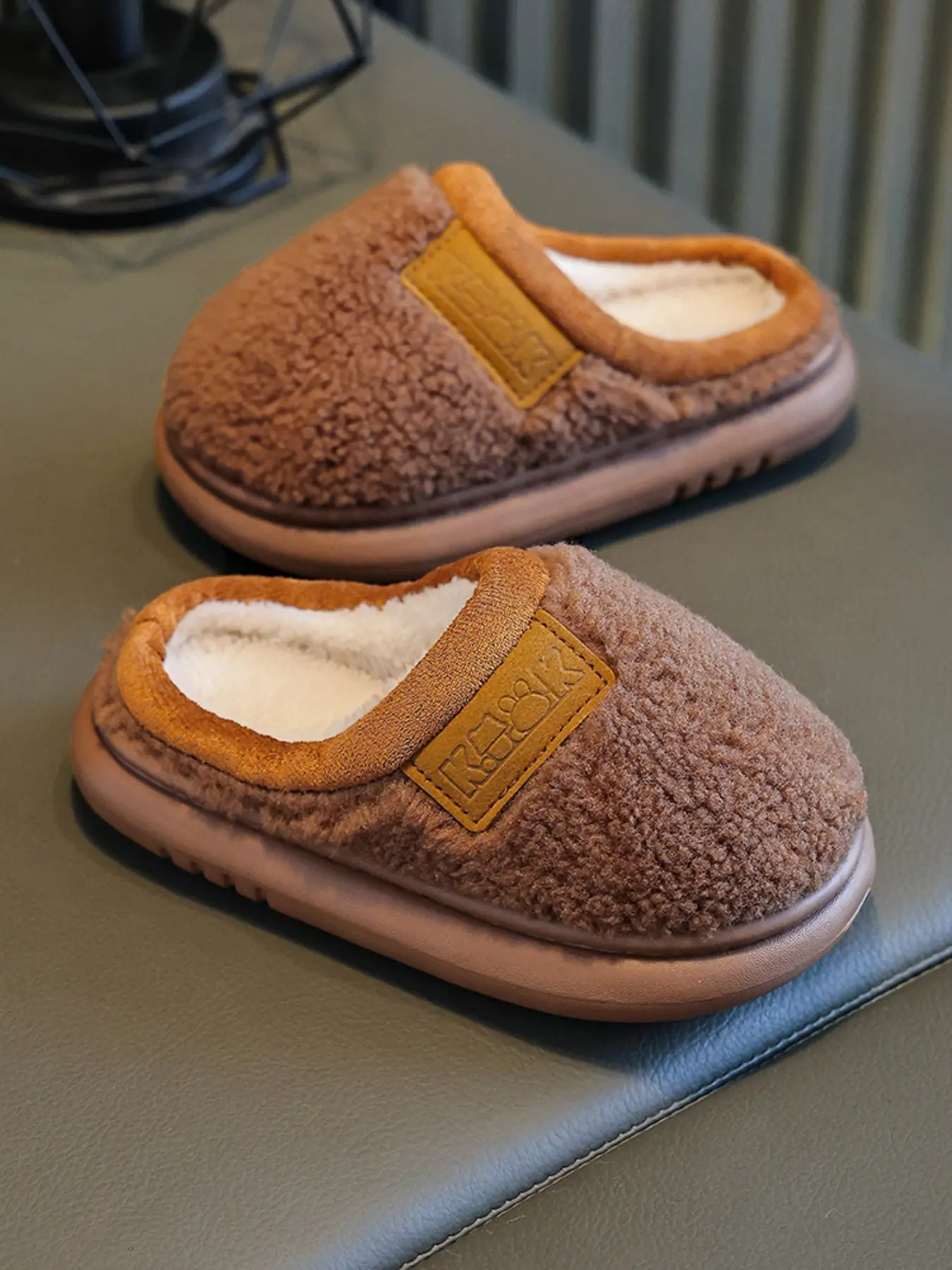 Home Slippers Autumn Winter Simple Fashion Casual Small Medium Large Boys Girls Students Indoor Warm Plush Fuzzy Warm Slippers, Fashionable Slippers, House Slipper