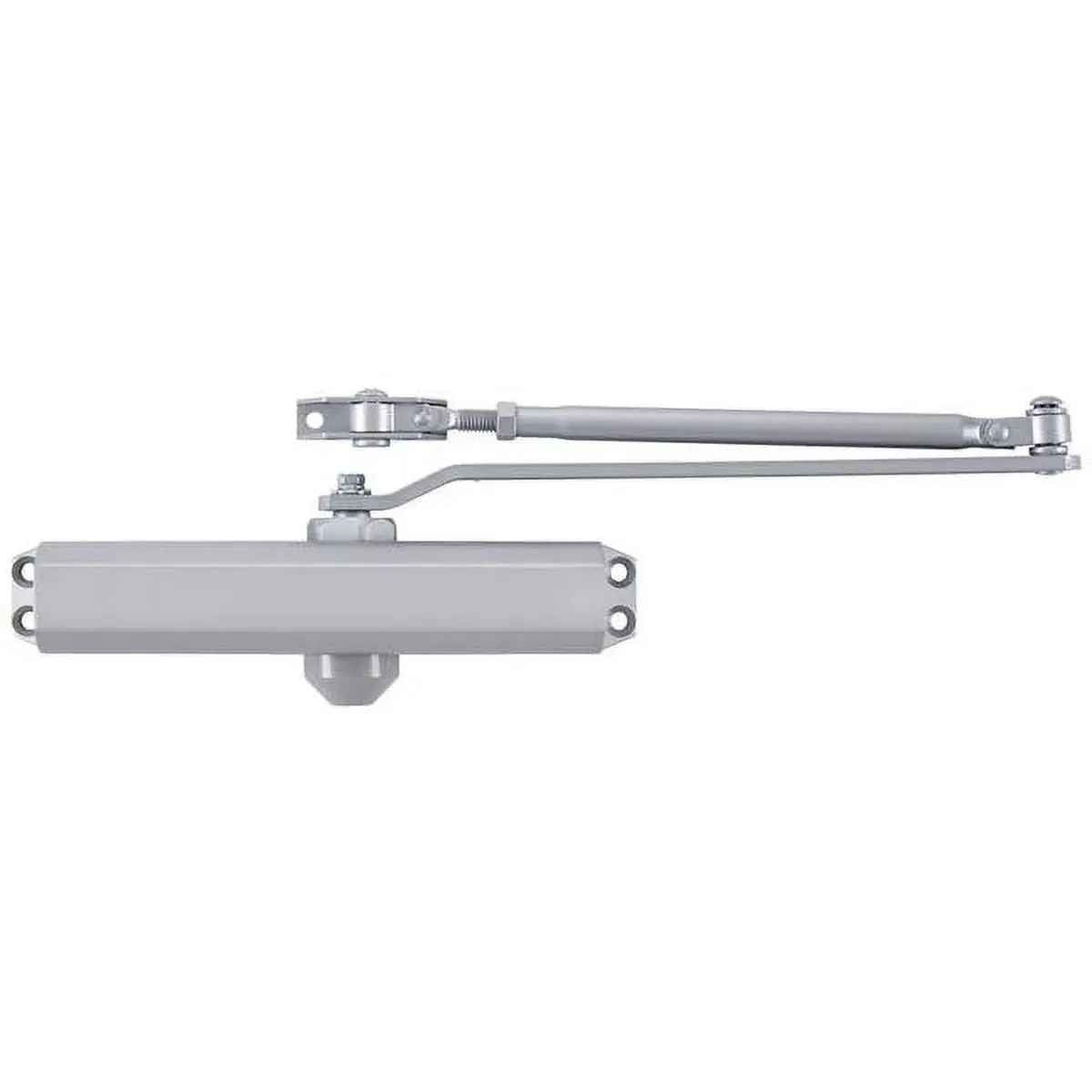 Aluminium Medium-Duty Hydraulic Door Closer, Direct Replacement, Adjustable Closing Speed, 12.75 in Size, 188 lbs Load Capacity, 3.63 in Width, 4.38 in Height, for Health Care Facilities, Offices, New Construction Interior/Exterior Doors