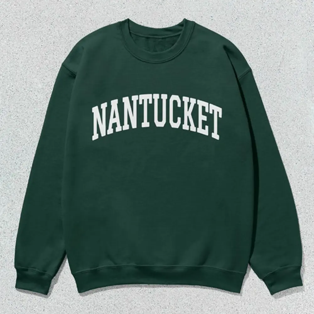 Nantucket Sweatshirt – Oversized Collegiate Crewneck, Preppy Unisex Sweater, Trendy Bachelorette Gift