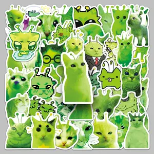 50pcs Alien Cat Funny and Cute Cat Series Stickers, Office Supplies and Notebook Accessories, Suitable for Scrapbooks, Diaries, Laptops, Water Bottles, Cars, Etc., Based on A Design Based on Belief.