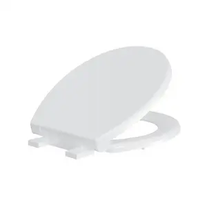 17" Round Plastic Toilet Seat, Universal Fit for Standard Toilets, Soft-Close & Quick-Release with Easy Installation Hardware, 17 In, Home, Round Shape