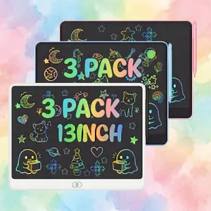 [3-Pack] 13inch Oversized LCD Doodle Writing Board 3 Pack for Siblings, Learning & Educational Toys for 3 4 5 6 7 Year Old Boys Girls,summervibes Digital Drawing Tablet