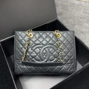 Pre-owned CHANEL Caviar Tote Bags GST Black LNL0330