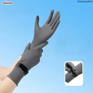 UV-Blocking Fingerless Gloves, Cooling Non-Slip Long Gloves