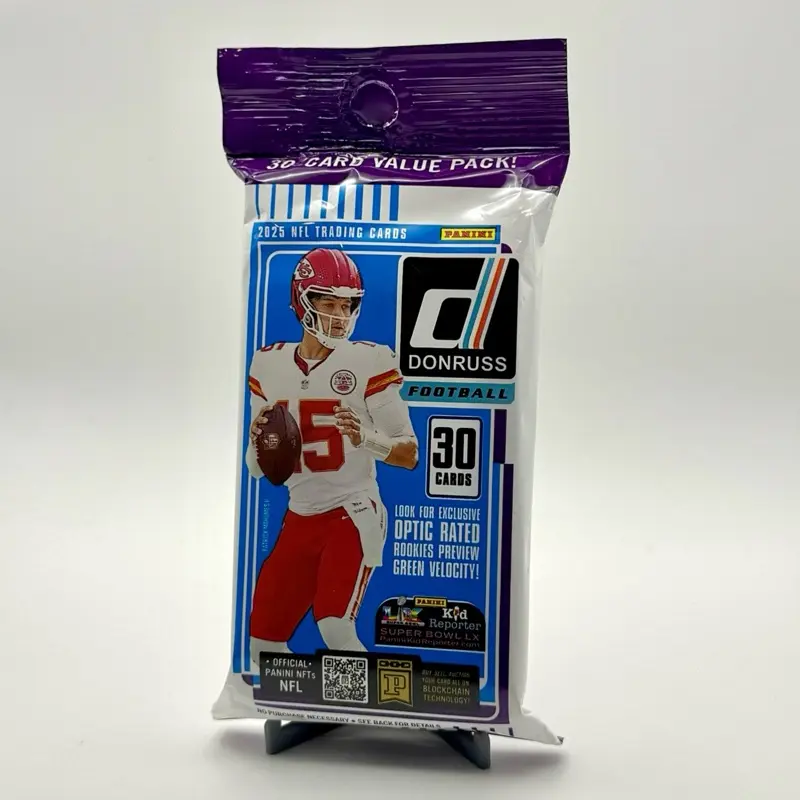 Donruss 2025 Football Fat Pack - Panini Official NFL Trading Cards, 30 Cards, Exclusive Optic Rookies for Collectors