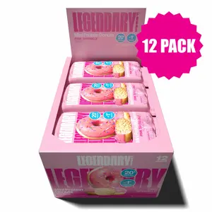 Legendary Foods Pink Sprinkle Protein Donuts - 20g Protein, 5g Net Carbs, 0g Sugar, Gluten-Free, Keto-Friendly, 12 Pack