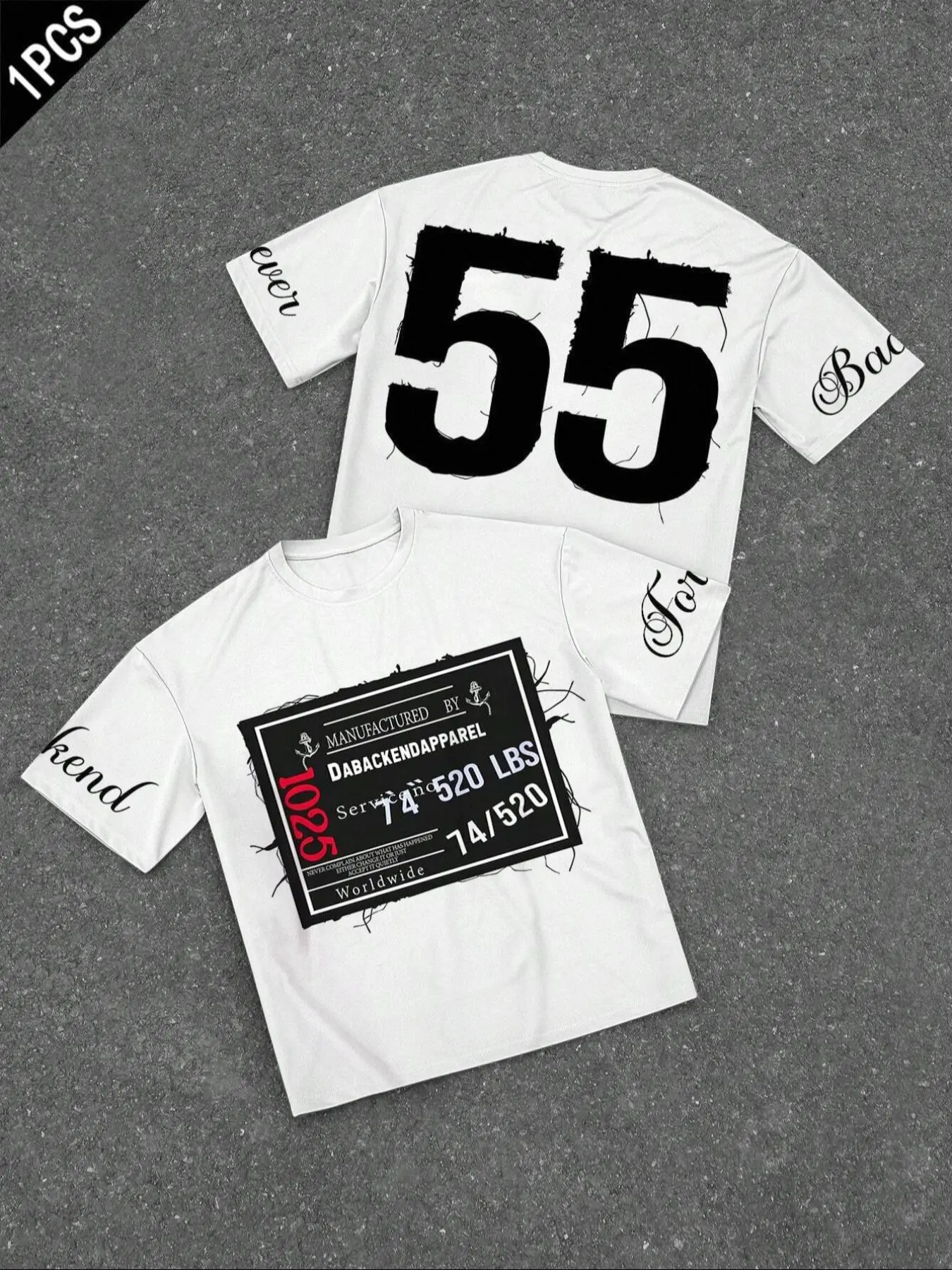 Men's Number & Letter Print Round Neck Tee, Regular Fit Casual Short Sleeve Crew Neck T-shirt for Summer, Fashion Men's Top for Daily Wear, Active T Shirts, Sports Tee, Casual Sportswear