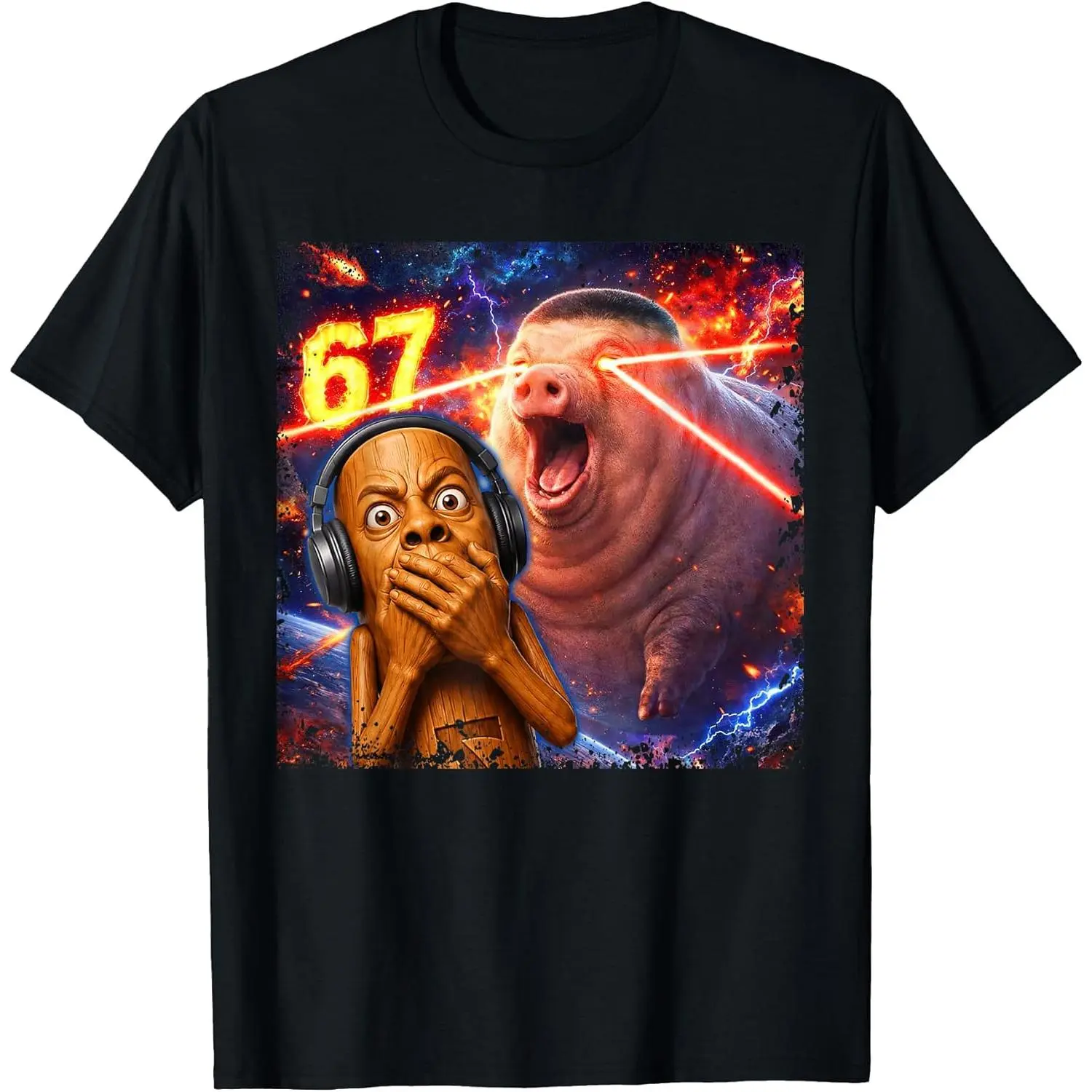 Funny Scared Face Tung Speed John Pork 67 Tuff Meme T-Shirt Funny Scared Face Tung Speed John Pork 67 Tuff Meme T-Shirt