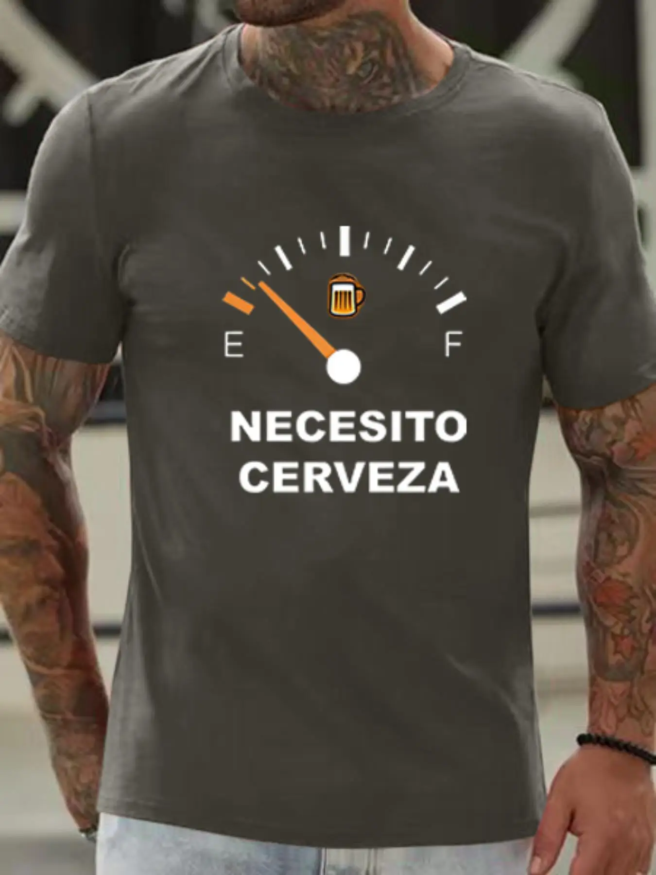 Men's Letter Print Round Neck Tee, Regular Fit Casual Short Sleeve Crew Neck T-shirt for Summer, Fashion Men's Top for Daily Wear, Summer Outfits 2024