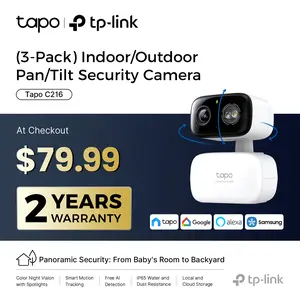 TP-Link & Tapo C216(3-pack) 2K Pan/Tilt Indoor/Outdoor Security Camera  with AI Detection, Baby Cry Detect, Motion Tracking, Color Night Vision, 360° Pan/Tilt, No Subscription, Alexa & Google Compatible  #SummerWins #DealsForYouDays