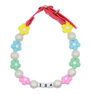 Spring Beaded Name Dog Collar- Adjustable