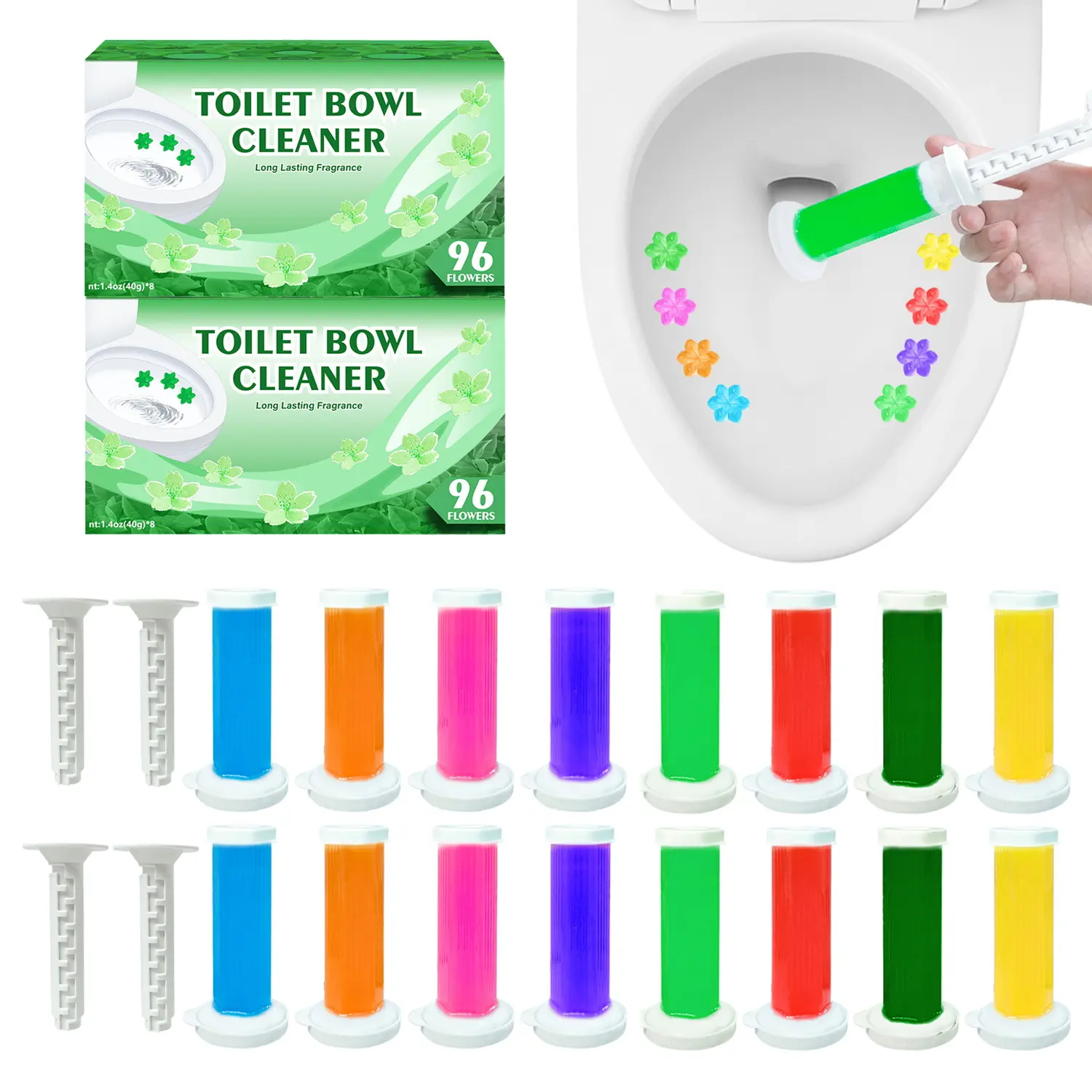Powerful Toilet Bowl Cleaner Gel 2-Pack Long Lasting Freshness Gentle Formula Effective Cleaning User Friendly US Warehouse Direct