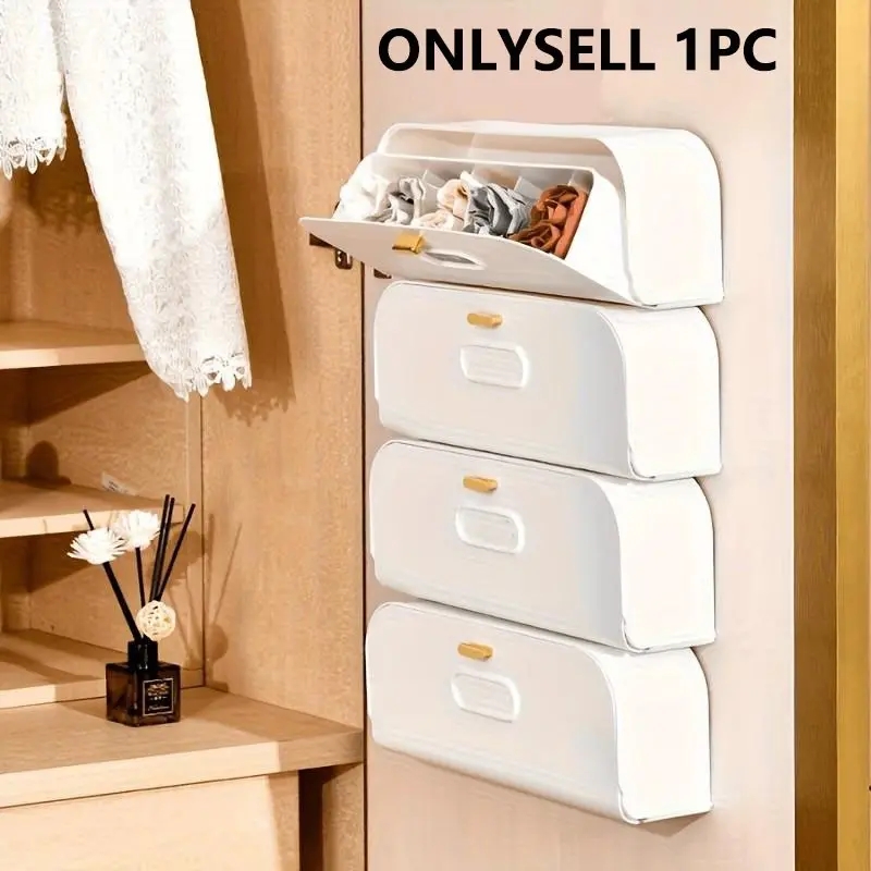 Modern Minimalist Wall-Mounted Sock Organizer Boxes, Dustproof Storage, No Drilling, Multi-Functional Storage Solution, Ideal for Bedroom, Kitchen, Bathroom, Perfect Gift
