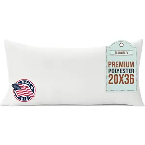 Premium Polyester Throw Pillow Insert - 20x36 - Ultra Soft Large Rectangle Throw Pillow, Couch Sham, Lumbar, Back, Sofa - Machine Washable - Decorative Accent Soft Pillow