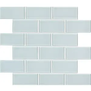 York Lucent White 2x4 Glass Tile Sample