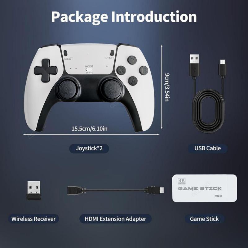 2.0 Upgraded Retro Game Console  19 Emulators 2 Wireless Controllers 4K Output & 12GB SD Card Perfect for Kids & Adults - Portable Gaming System.