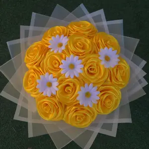 Yellow Rose Bouquet with White Daisy Accents for Home Decor and Gift Giving rosas rosas ramo amarillas