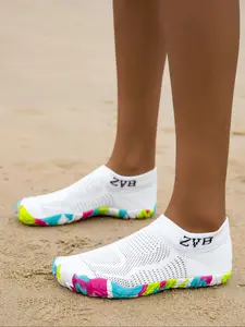 Women's Comfortable Breathable Rubber Sole Textile Upper Water Shoes, Yoga Shoes, Beach Swim Shoes, Indoor Sports, Lightweight Swim Shoes