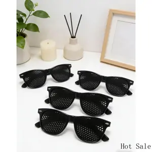 Buy 3 get 1 free (total 4 items) - Vision Training Pinhole Glasses for Adults – Comfort All-Day Wear UV400black pinhole glasses, unisex, minimalist, lightweight, trendy