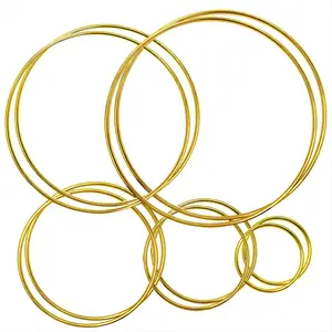 10 Pcs Metal Rings for Crafts, Dream Catcher & Macrame Rings, Metal Floral Hoops, Wedding Wreath DIY (Gold, 2/3/4/5/6 Inch) Triwenve