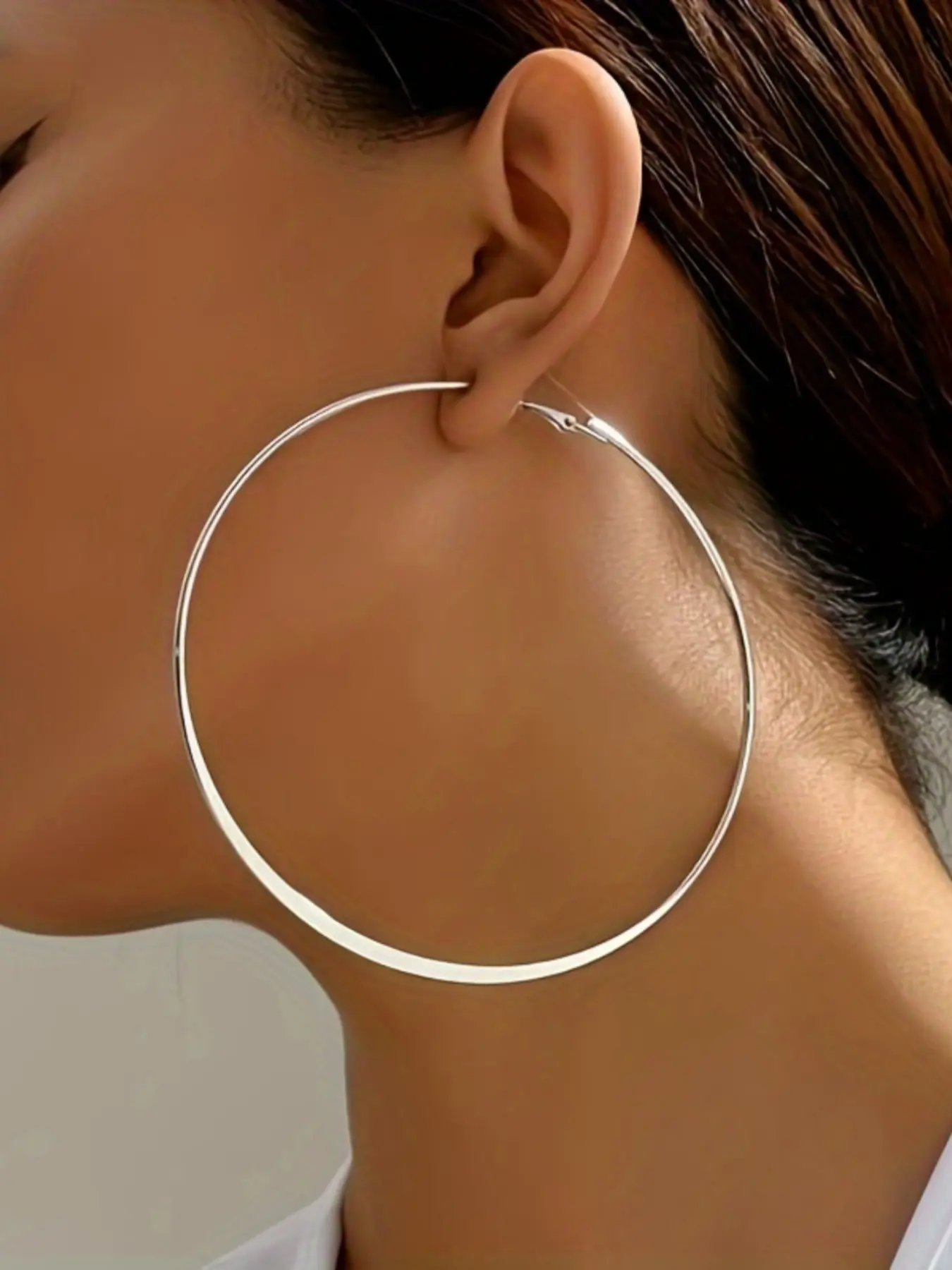 Fashion Simple Exaggerated Large Hoop Earrings, Stylish Dangle Earrings for Women, Statement Earrings, Trendy Jewelry Accessory for All Occasions, Hoop Earrings, Earrings Hoops