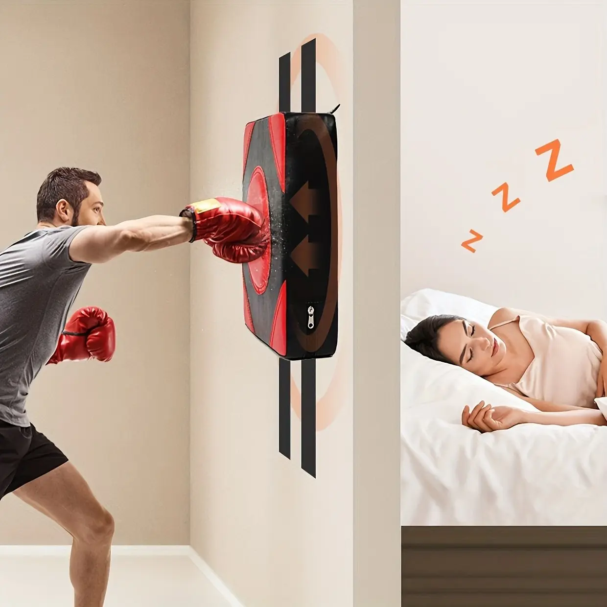Silent Sandbag Wall-Mounted Boxing Target, Home Training Essential, Indoor Wall Boxing Pad, Punching Bag Training Equipment, Boxing Training Gear
