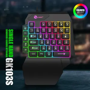 Limei Gk103s Backlit Gaming Keyboard, Mechanical Feel, One-Handed Design, 42-Key Type-C, Hot-Swappable Switches, 7 Macro Keys, Led Backlit Keyboard