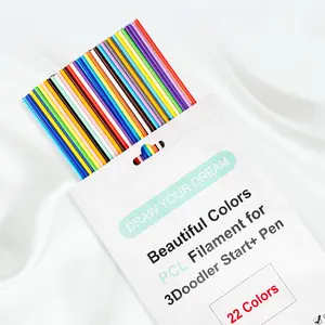 22Colors 3D Doodler Pen Refills Only Fit for 3Doodler Start+ 3D Pen Low Printing Temperature PCL Filament 3Doodler Start Refills Packs Each Color 15.2 cm x 5 pcs Total 110 pcs