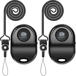 [Upgraded]  5.0 Remote Shutter for  & Android Camera  Remote Control Selfie Button for iPad iPod Tablet, HD Selfie Clicker for Photos & Videos (Black x 2 Pack)