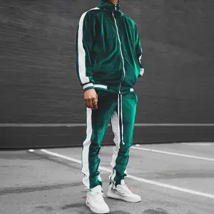 Brnmxoke Velour Tracksuit Mens,2023 Men'S Velour Tracksuit 2 Pieces Winter Warm Full Zip up Jacket Sweatpants Fitness Sportswear Sweatsuit Jogger Sets Brnmxoke
