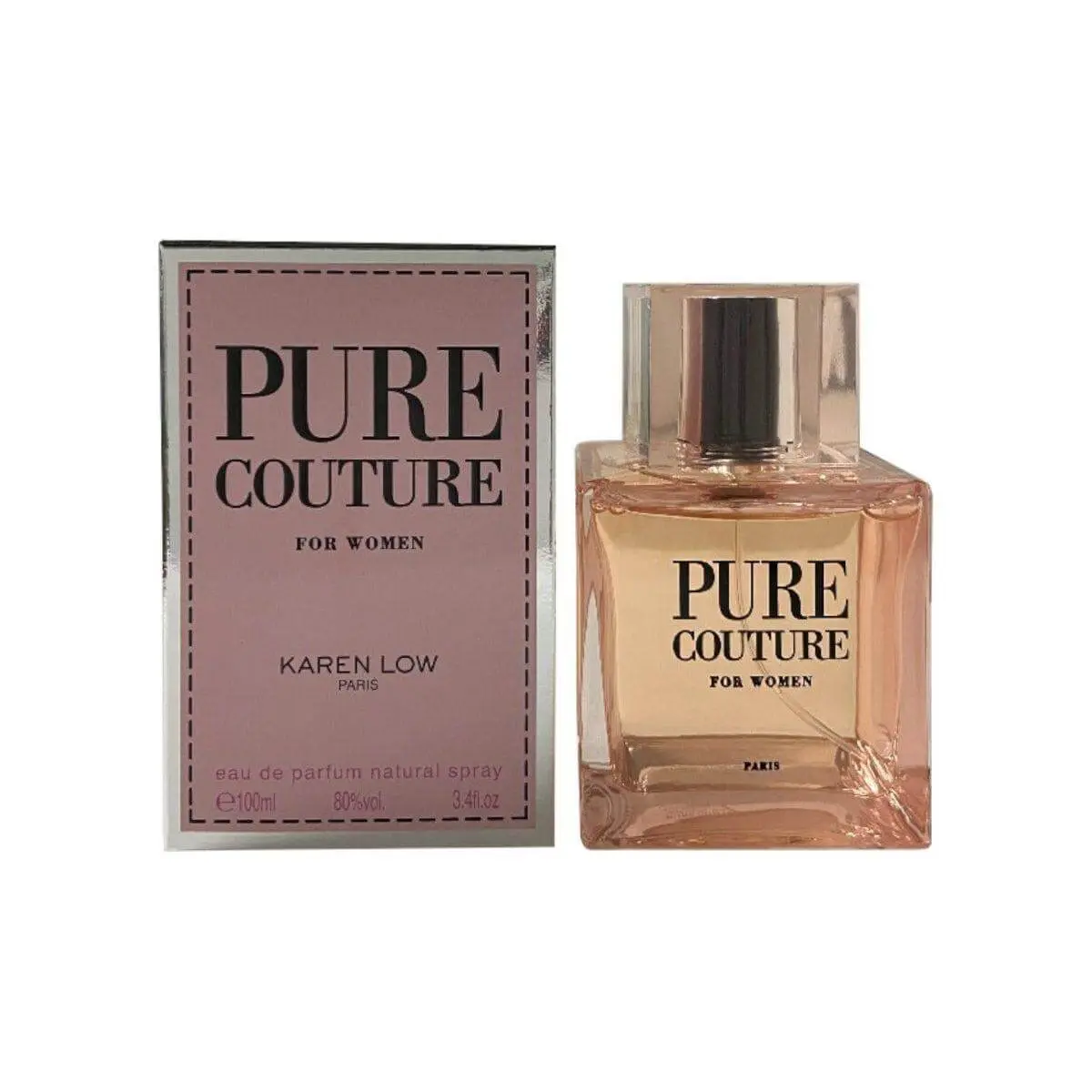 Karen Low Pure Couture Women's Eau de Parfum, 3.4oz Floral Musk and Woody Perfume with Notes of Pepper and Sandalwood, Floral Musk Perfume, Floral Woody Fragrance