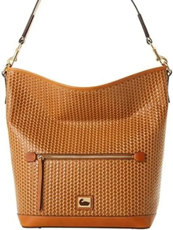 Dooney & Bourke Camden Convertible Woven Tote Camel/Gold