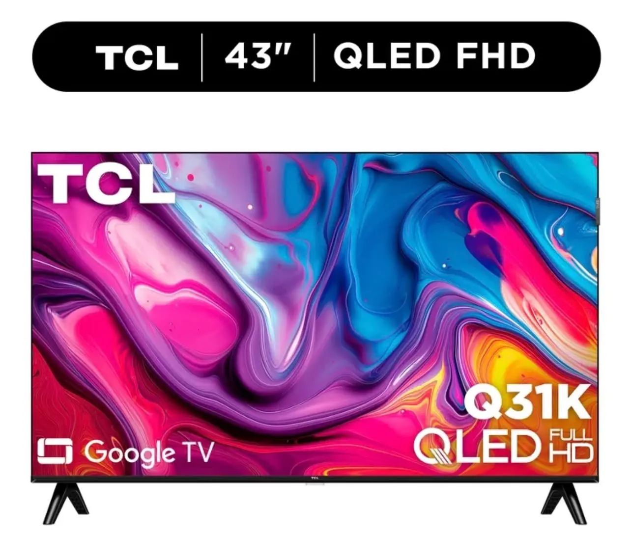 Televisor inteligente TCL QLED de 43" serie Q31K, resolución Full HD 1080p y Google TV – 43Q31K