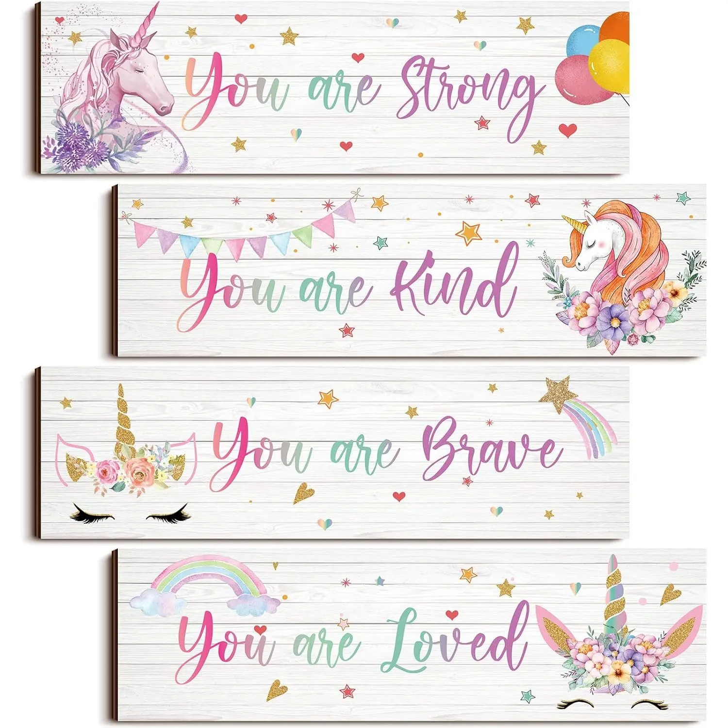 Unicorn Rainbow Girls Room Wall Decor Unicorn Rainbow Motivational Wall Art Inspirational Art Room Decor Bedroom Decor for Girls  Bedroom  Decorations (Lovely Style)