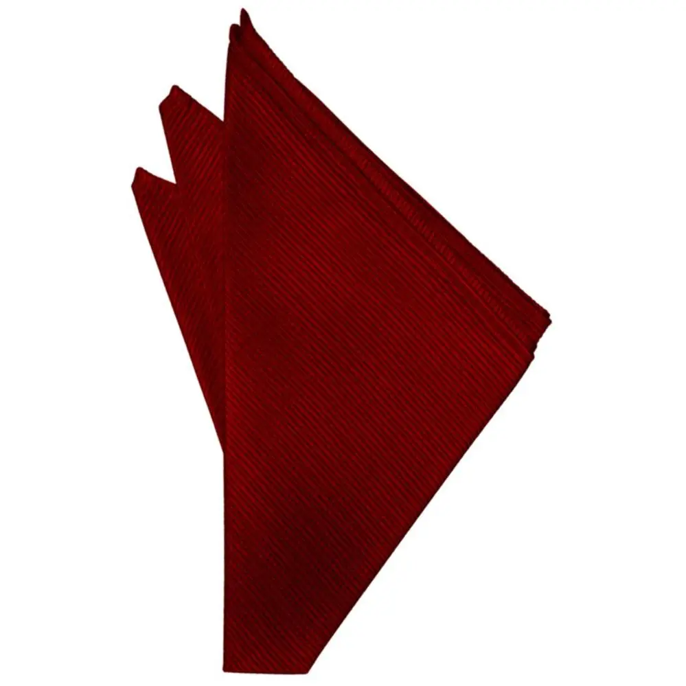 Red Faille Silk Pocket Square