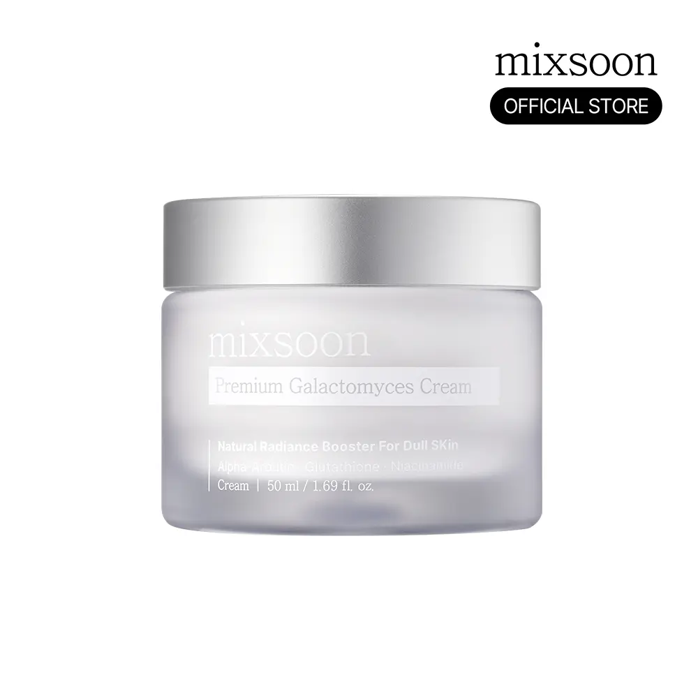 [mixsoon Official Shop] Premium Galactomyces Radiance Cream 50ml - Lightweight Daily Yeast Moisturizer with Shea, Niacinamide & Glutathione for Brightening, Even Skin Tone, Deep Hydrate, Smooth Radiant Glowup