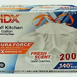 13 Gallon Reinforced Top Drawstring Fresh Scented Tall Kitchen Trash Bags with 20% PCR (200-Count)