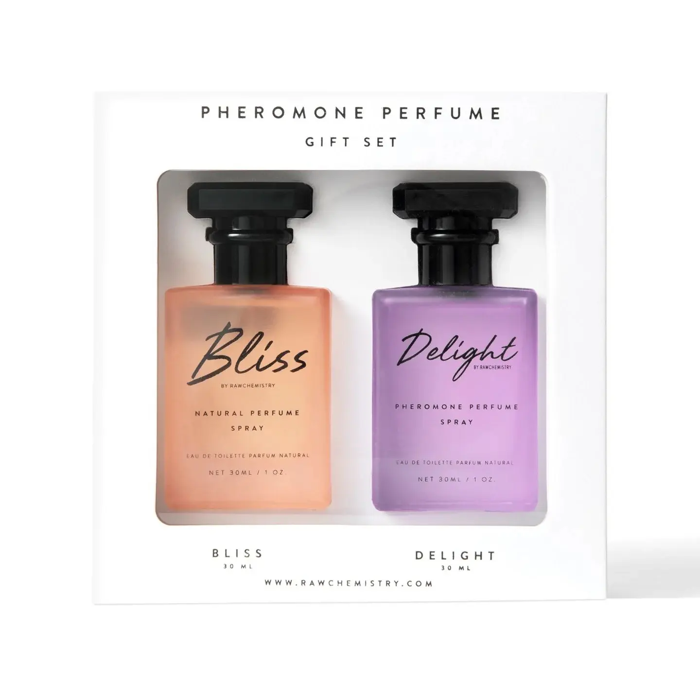 RawChemistry Bliss & Delight Pheromone Perfume Gift Set for Women – 2 × 1 oz (60 ml) Oil‑Based, Long‑Lasting Pheromone Fragrances