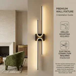 1Pcs U-shaped Wall Lamp, LED Strip Wall Light, Hardwired with Drilled Mounting, For Living Rooms, Bedrooms, Studies, Hallways, Minimalist Modern Home Indoor Decor Wall Light