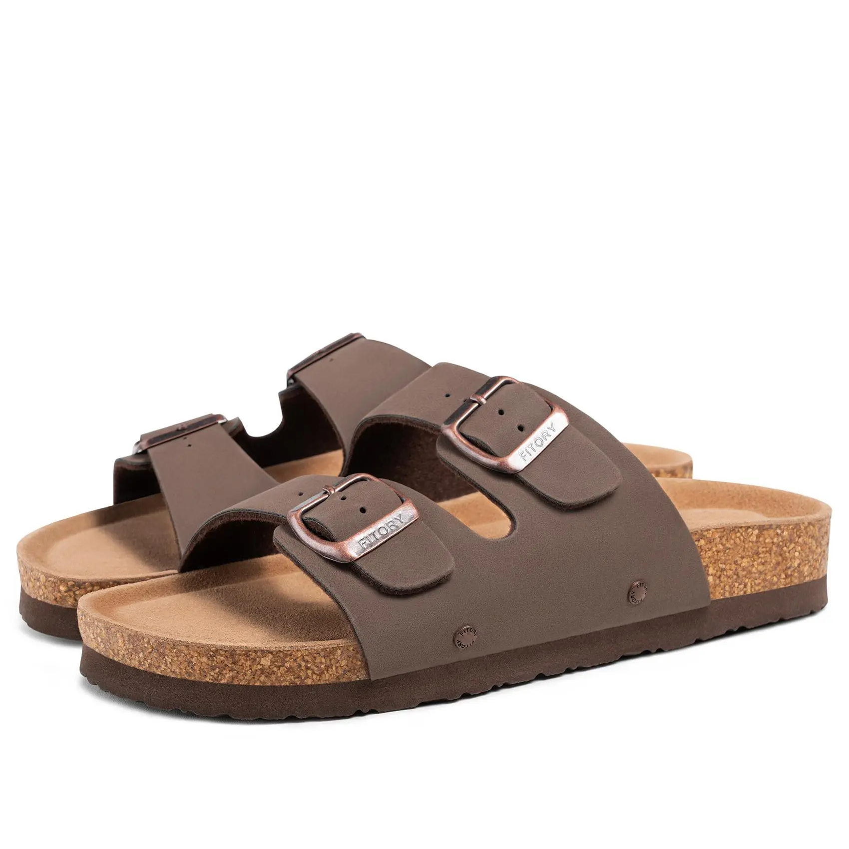 Fitory Balance | Genuine Leather Womens Sandals Memory Foam Lightweight Non-Slip Arch Support