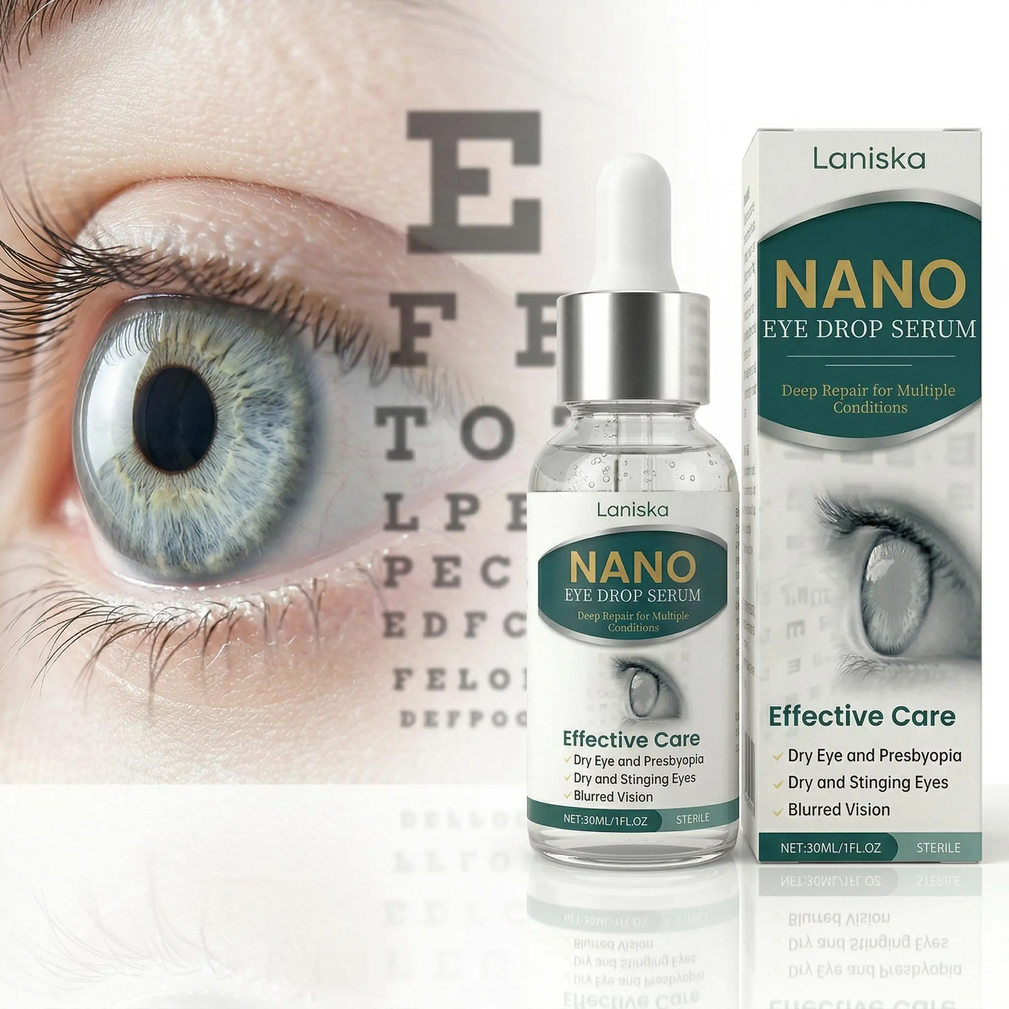 Multi-Function Nano Eye Drop Serum, Sterile, 30ml. Relief for Dry Eye, Stinging, Blurred Vision & Presbyopia. Gentle Wellness Care for Your Daily Eye Health Routine.Suitable for Office Workers para ojos