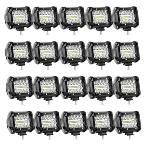 Nilight 20Pcs LED Pods 4Inch 60W Light Bar Flood Spot Combo Triple Row Driving Lamp Roof Bumper Off Road LED Work Lights Pods for Van Camper Wagon Car Pickup Vehicle Automotive  dealsforyoudays