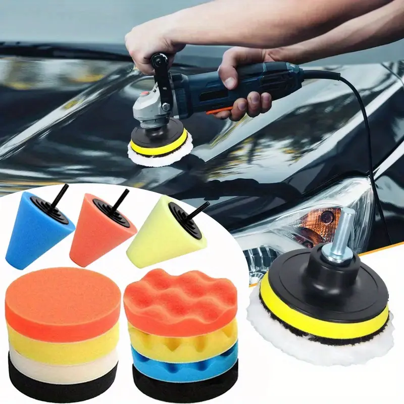 14Pcs Car Buffers and Polishers Kit for Drill,Polishing Wheel Foam Ball Buffing Pads Sponge Ball for Automotive Car Wheels Hub Care,Metal,Plastic,Ceramic and Glass,Hand Tools Kits
