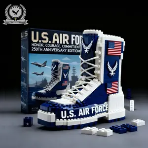 Tactical Assemble Art, Articulated Joint High Boot Building Blocks, Outdoor Adventure Model Collection, Creative Building Gift for Boys fathersdaygiftideas