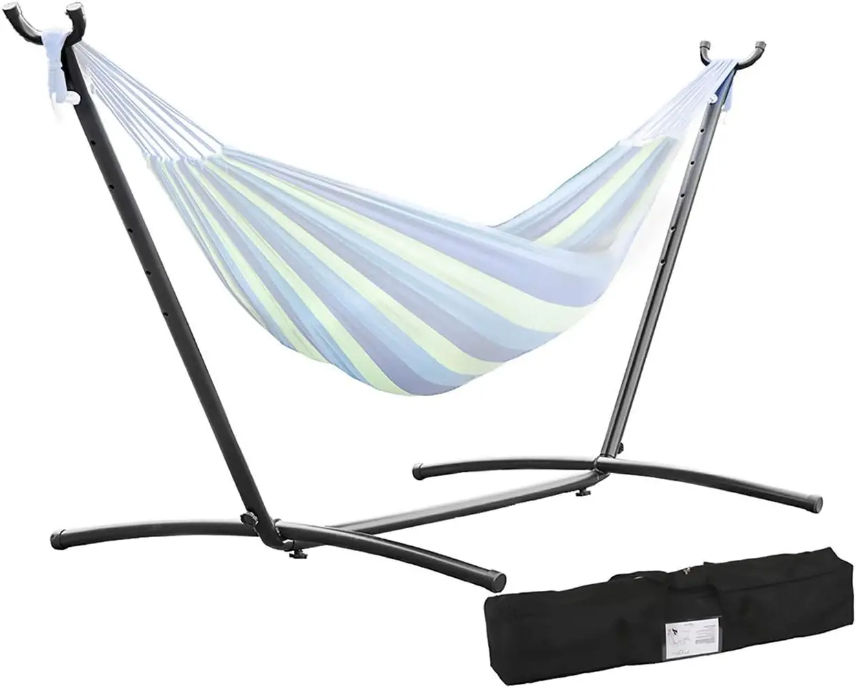 FDW Hammock Stand Portable Heavy Duty Steel Stand for Outdoor Patio or Indoor with Carrying Case No Hammock Included 9-Foot Space-Saving Design 400 lbs Weight Limit