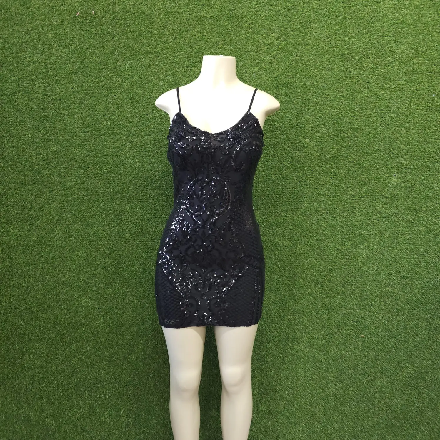 Lily Sequin Midnight Sparkle Dress (Black)