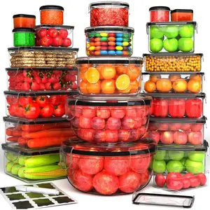 44 count  Storage Containers with  Airtight- (22 Stackable Boxes-22 ) Plastic Meal Prep Container for Pantry Kitchen Organization, Microwave, Dishwasher, Freezer Safe - Leak Proof