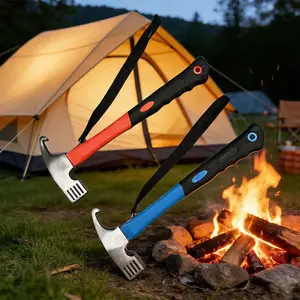 SVIDA Camping Hammer (with Stake Puller) — Features a heavy-duty steel head with an eagle-claw design, a non-slip rubber handle, and a detachable lanyard; specifically designed for pitching tents and extracting ground stakes.